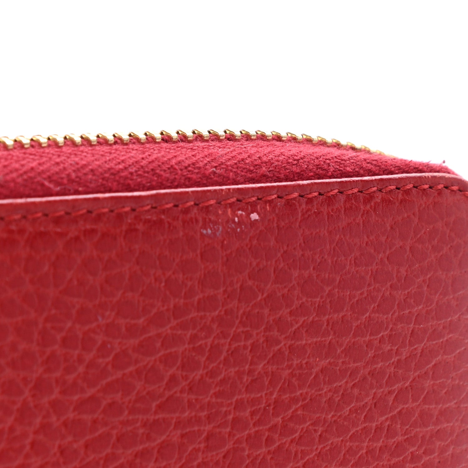 Gucci Dollar Calfskin GG Marmont Zip Around Wallet Hibiscus Red 9 of 9