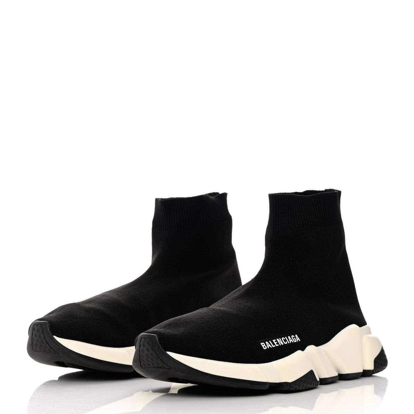 Neoprene Knit Mens Speed Sneakers 41 Black White