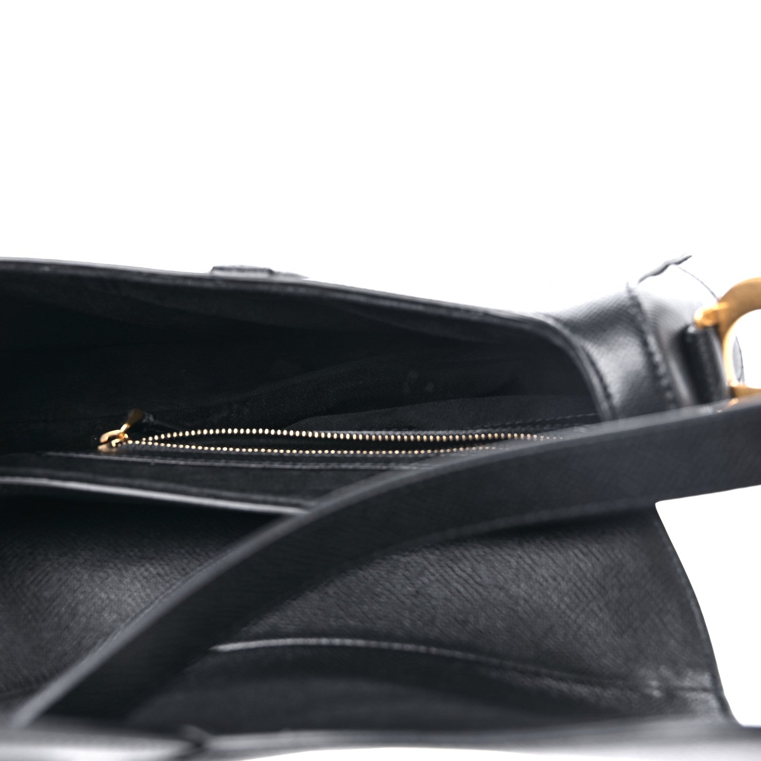 Christian Dior Grained Calfskin Saddle Bag Black 5 of 9