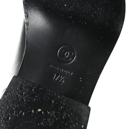 Chanel Calfskin Camellia Short Boots 37.5 Black 7 of 8