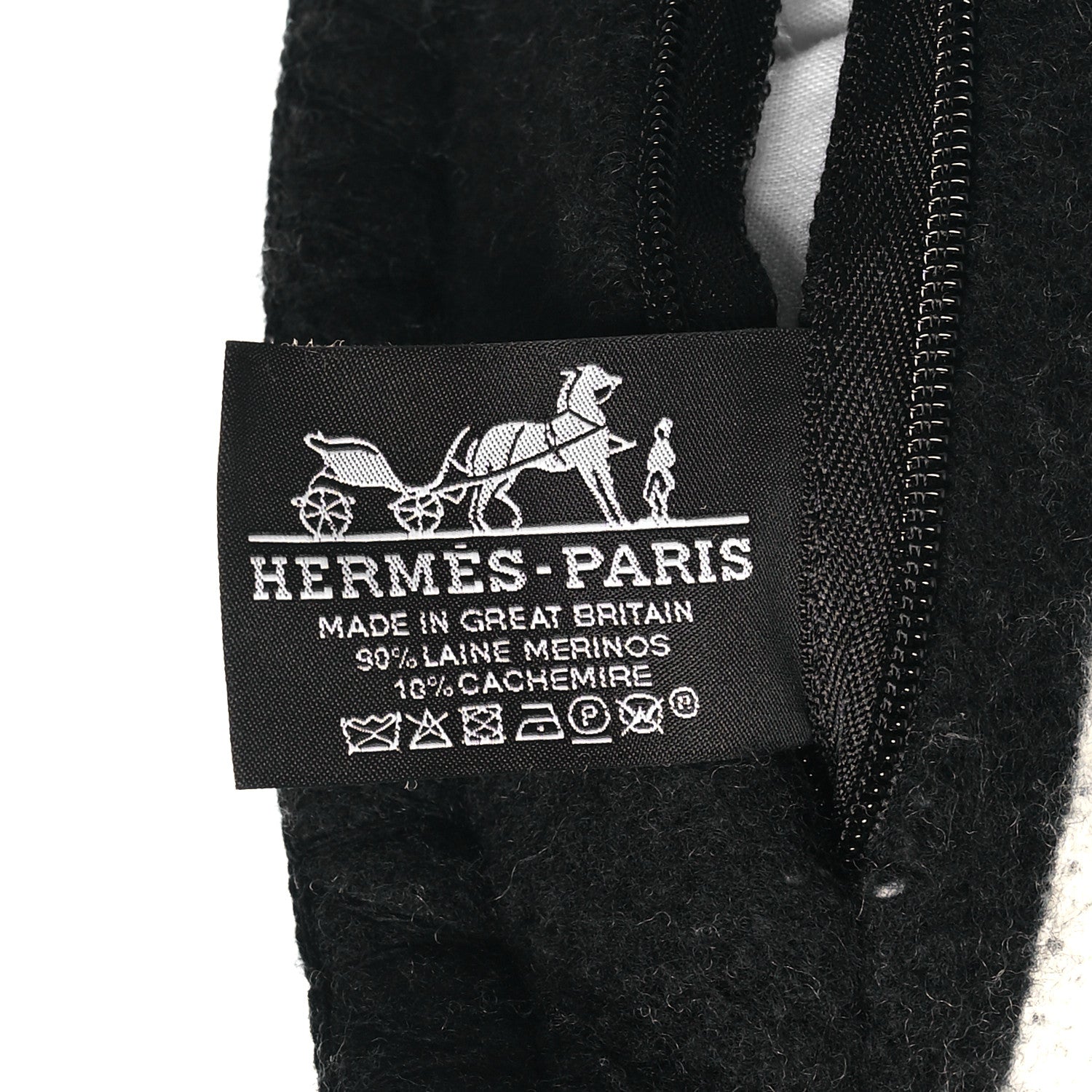 Hermes Wool Cashmere Avalon III Pillow PM Ecru Black 3 of 3
