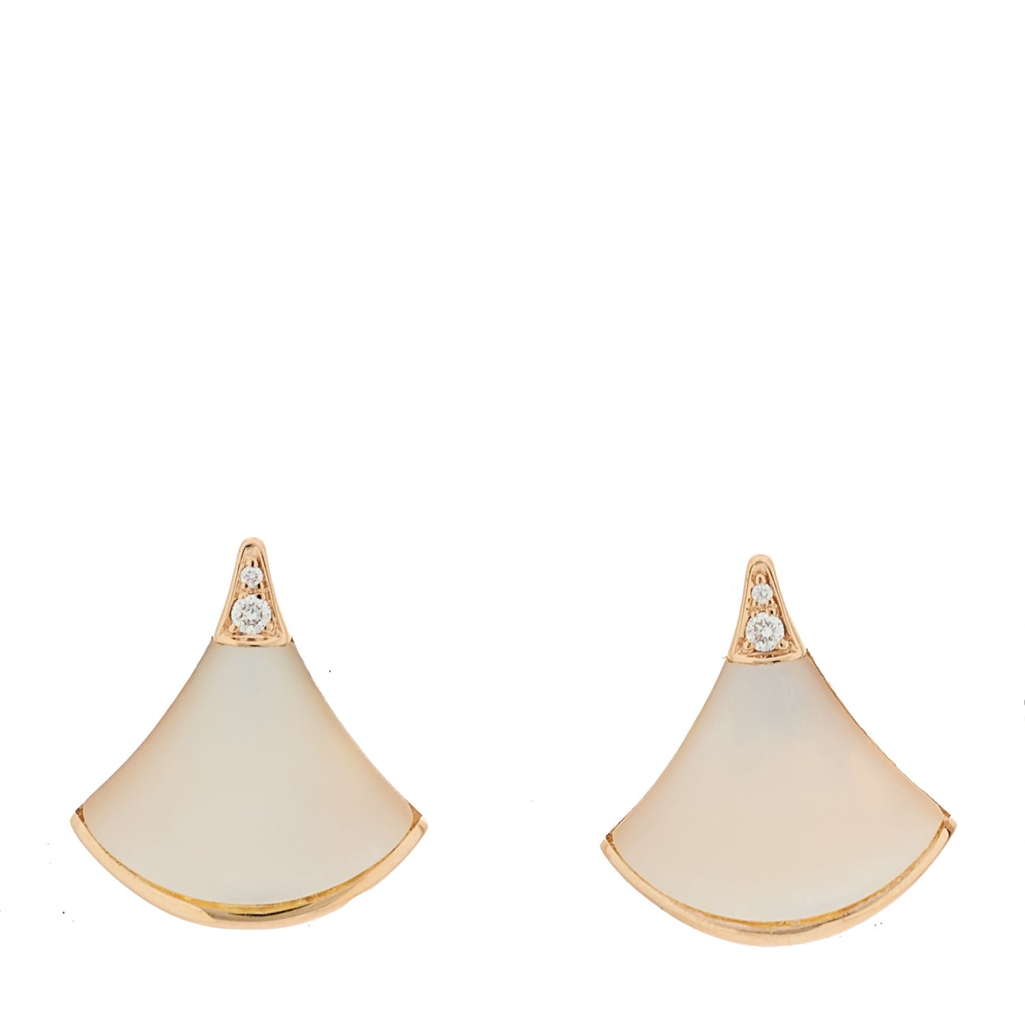 18K Rose Gold Diamond Mother of Pearl Divas' Dream Stud Earrings