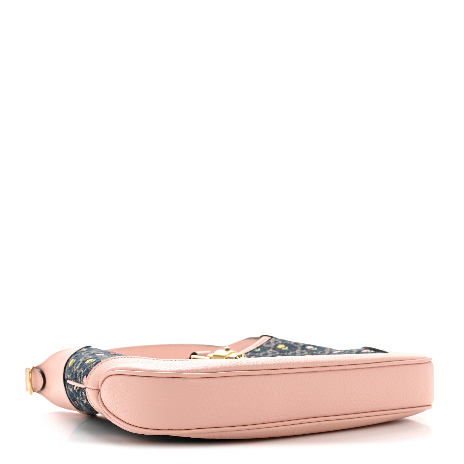 Gucci New Denim GG Monogram Calfskin Love Parade Small Jackie 1961 Hobo Light Pink 4 of 15