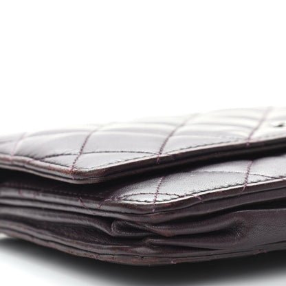 Chanel Lambskin Quilted Wallet On Chain WOC Burgundy 10 of 17