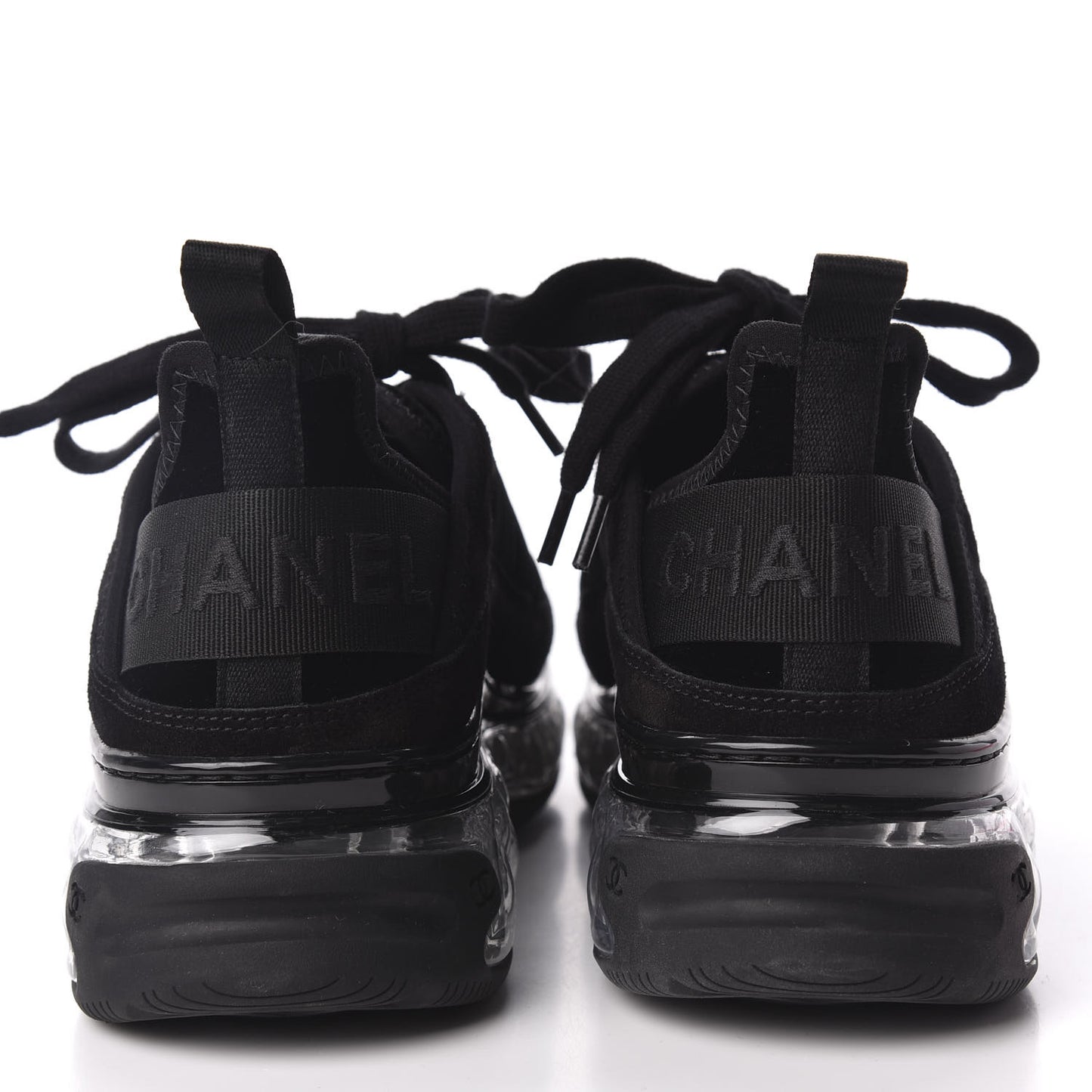 Suede Calfskin Velvet Grosgrain CC Sneakers 37.5 Black