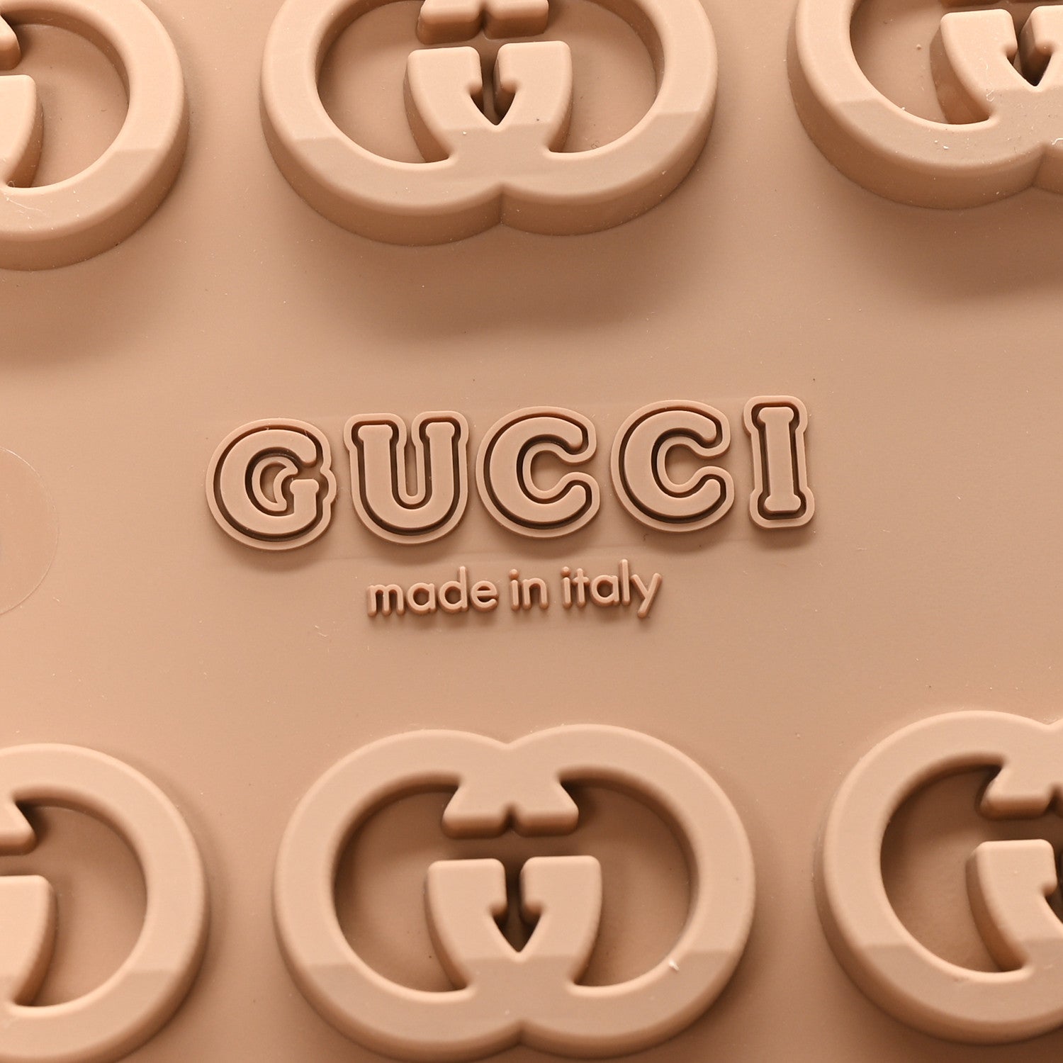Gucci Soft Rubber Womens Interlocking G Platform 42mm Slide Sandals 39 Vintage Camel 7 of 9
