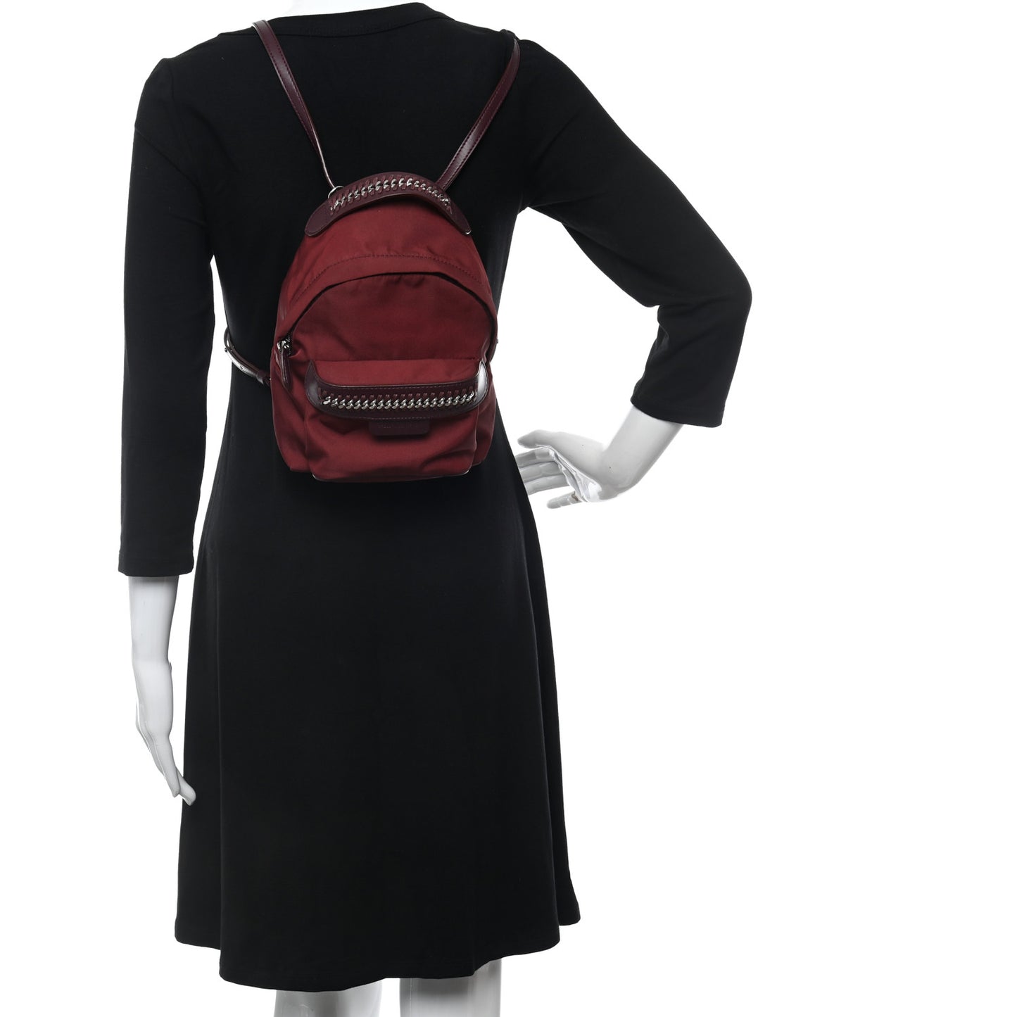 Nylon Eco Alter Nappa Mini Falabella GO Backpack Burgundy