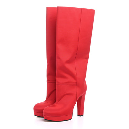 Gucci Twill Larius Knee High Boots 39 Heron Red 3 of 9