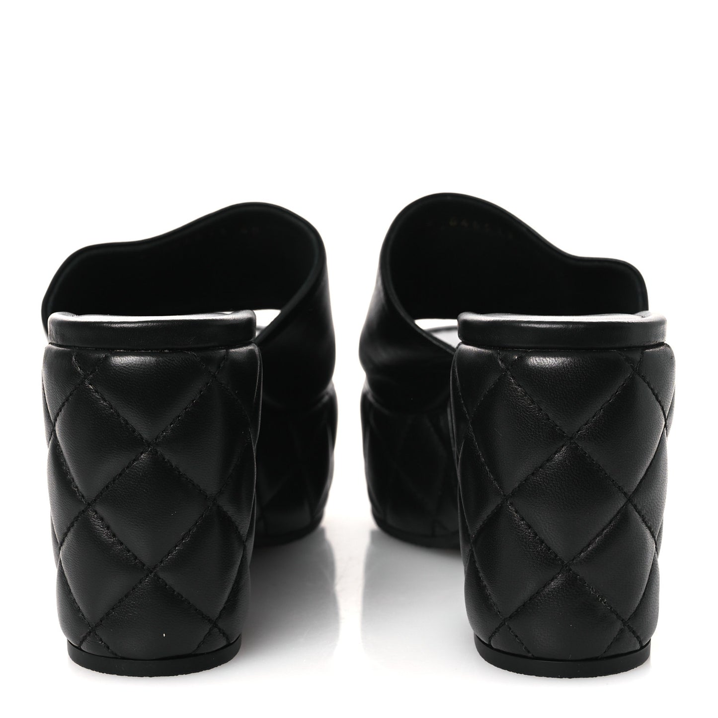 Lambskin Quilted CC Platform Mules 40 Black