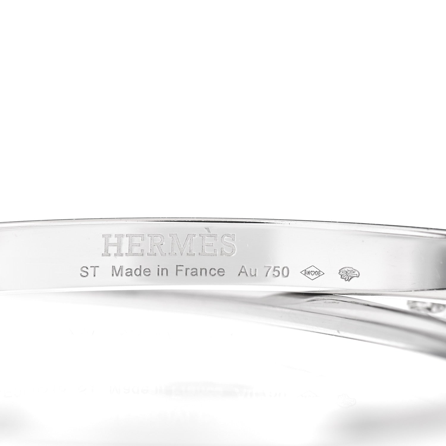 Hermes 18K White Gold Diamond Kelly Clochette Full Pave Double Bracelet ST 4 of 4