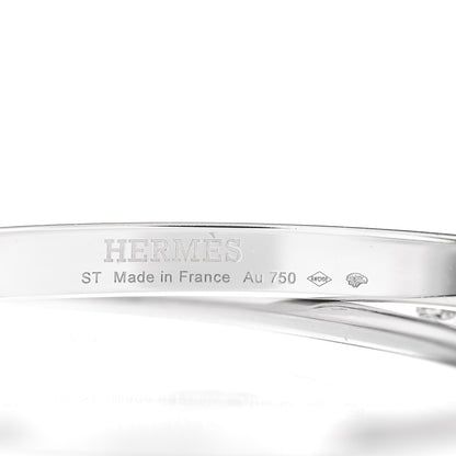Hermes 18K White Gold Diamond Kelly Clochette Full Pave Double Bracelet ST 4 of 4