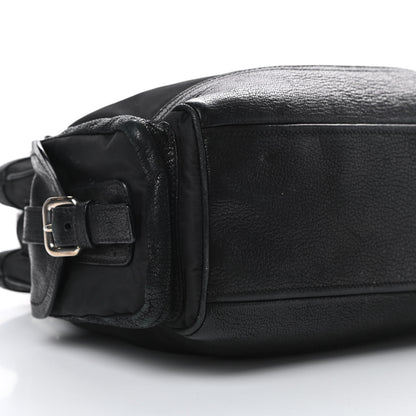 Prada Tessuto Nylon Calfskin Shoulder Bag Black 9 of 15