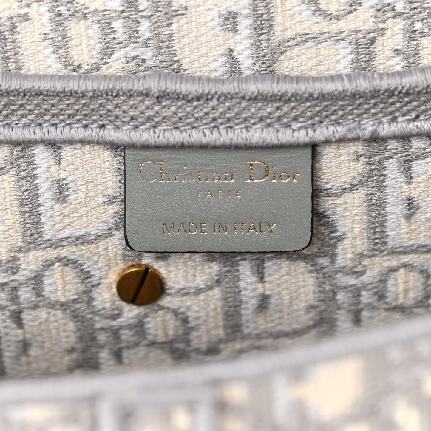Oblique Embroidered Saddle Bag Gray