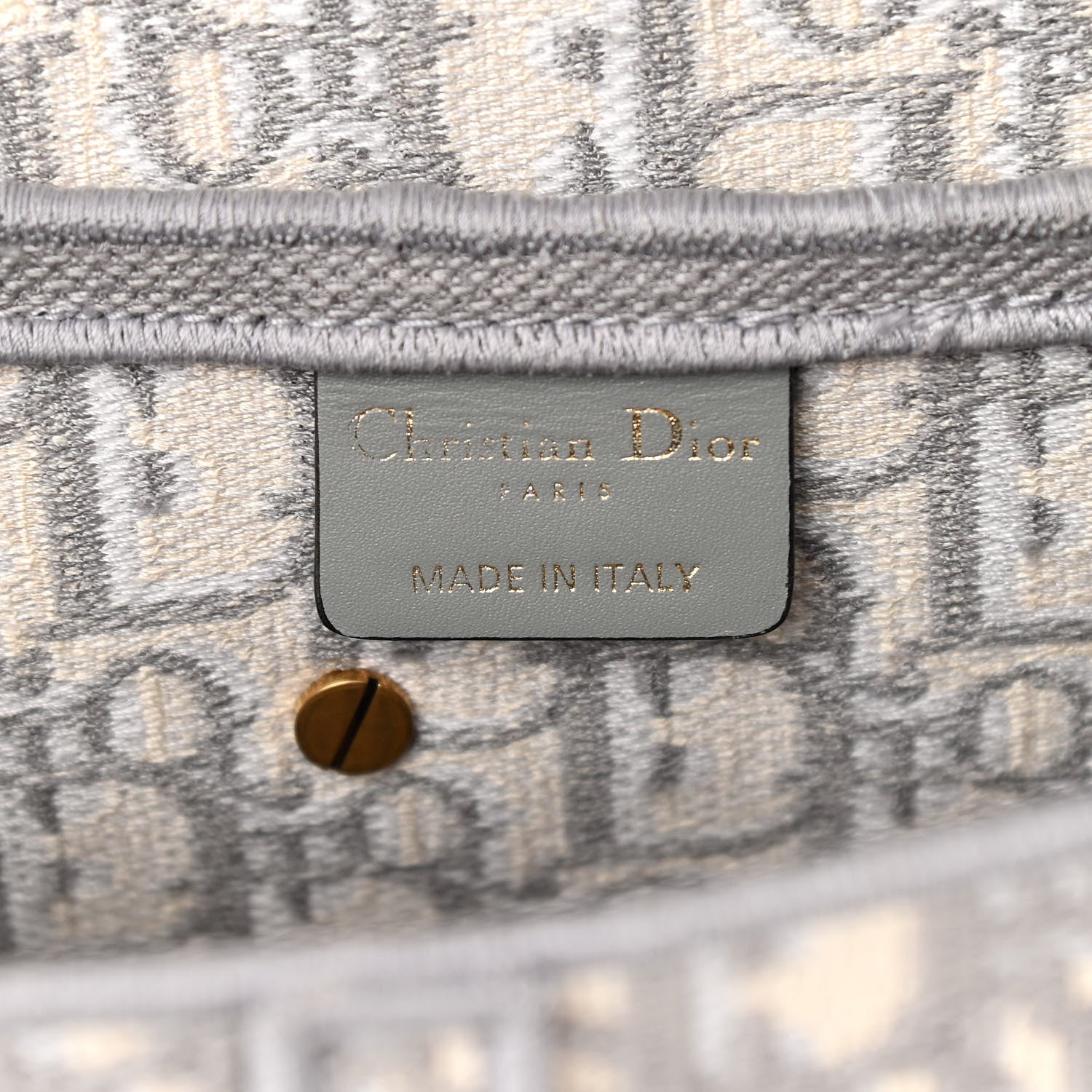 Christian Dior Oblique Embroidered Saddle Bag Gray 6 of 10