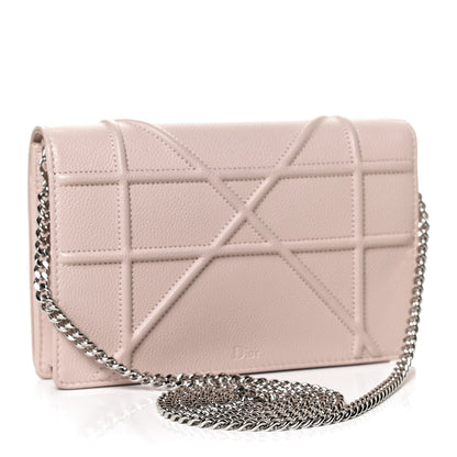 Christian Dior Grained Calfskin Diorama Wallet on Chain Pouch Rose Poudre 3 of 13