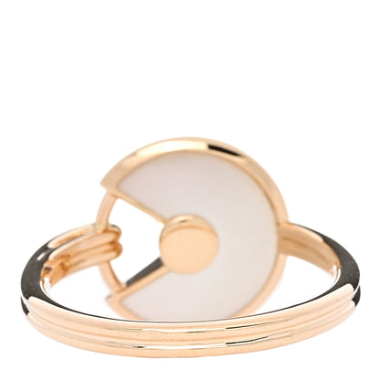 Cartier 18K Yellow Gold Diamond Mother of Pearl Amulette de Cartier Ring 51 5.75 3 of 6