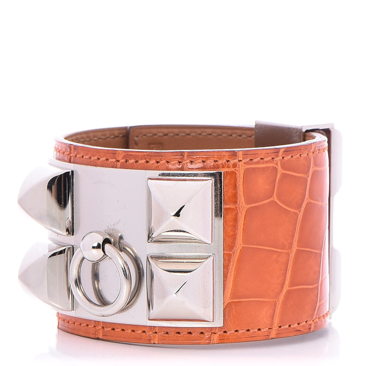 Shiny Alligator Collier De Chien CDC Bracelet S Orange