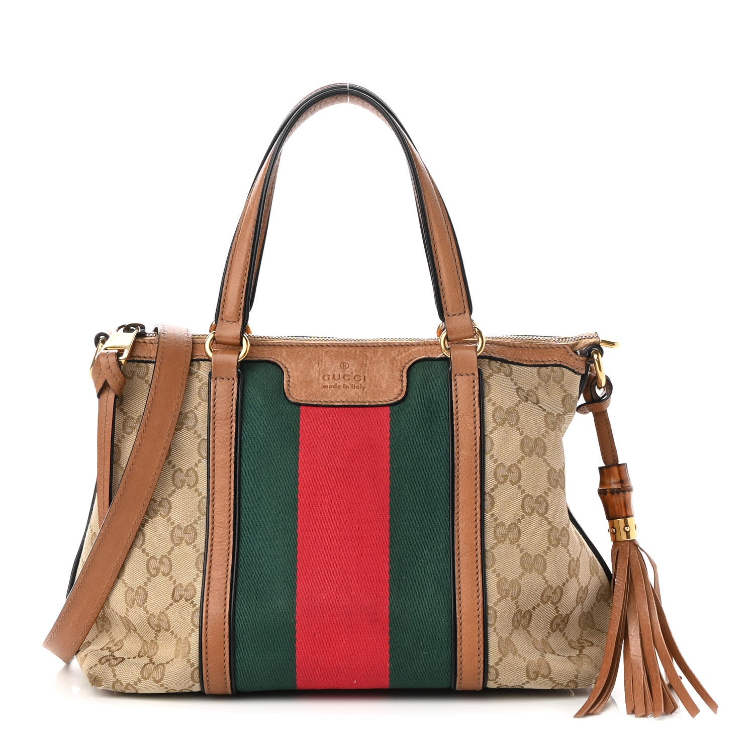 Gucci Monogram Web Rania Top Handle Bag Natural 1 of 12