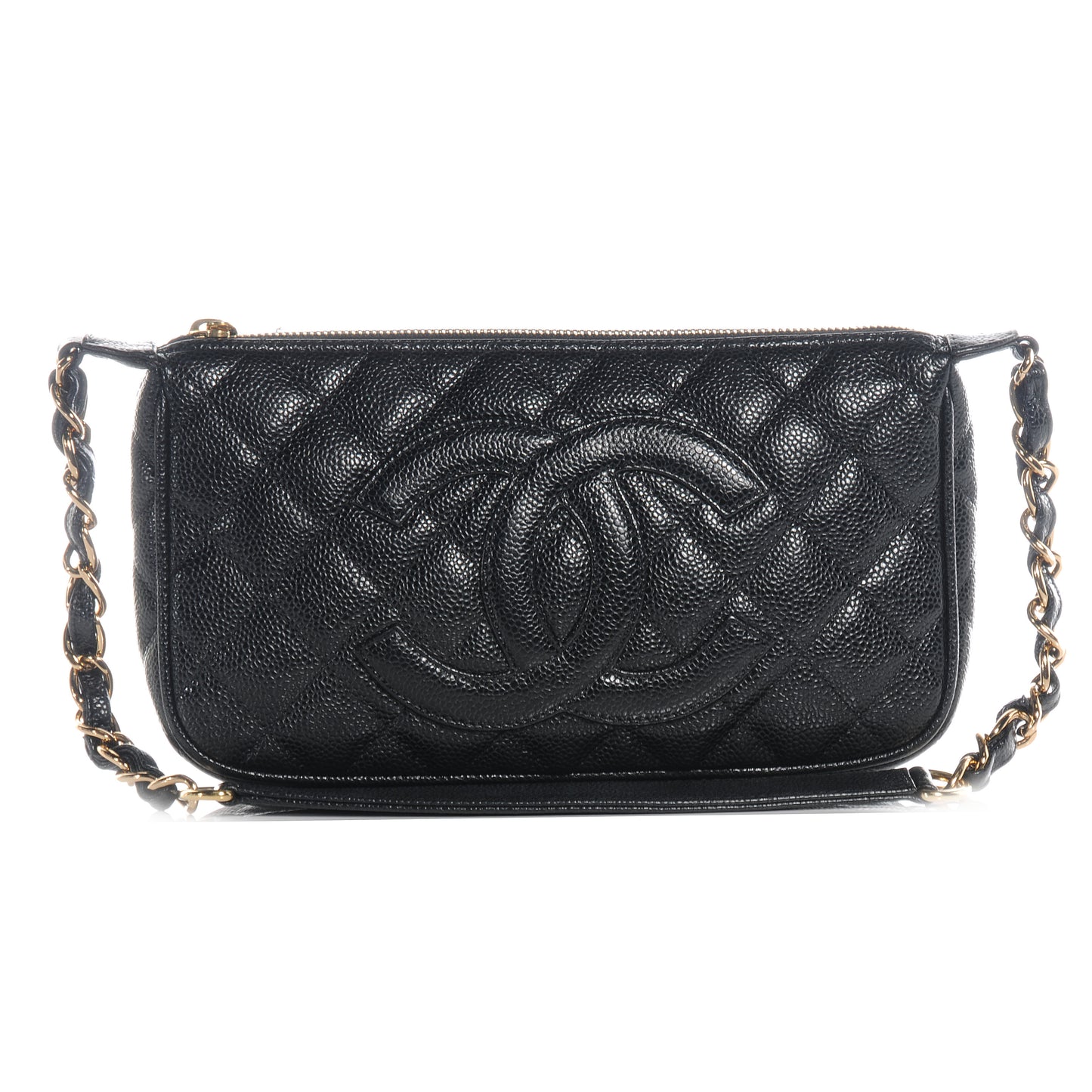 Caviar Quilted Pochette Black