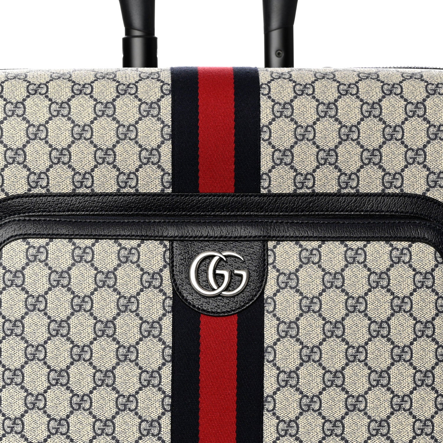 Gucci GG Supreme Monogram Web Medium Savoy Trolley Beige Blue 7 of 9