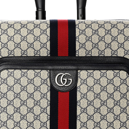 Gucci GG Supreme Monogram Web Medium Savoy Trolley Beige Blue 7 of 9