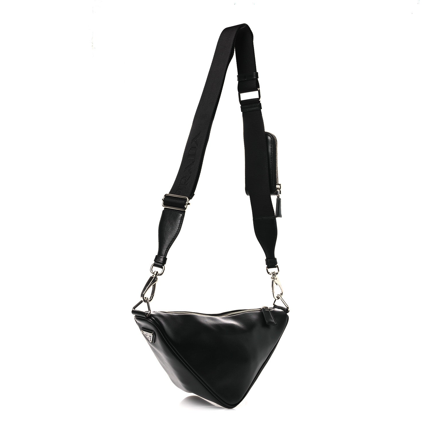 Prada Grace Lux Triangle Shoulder Bag Black 3 of 11