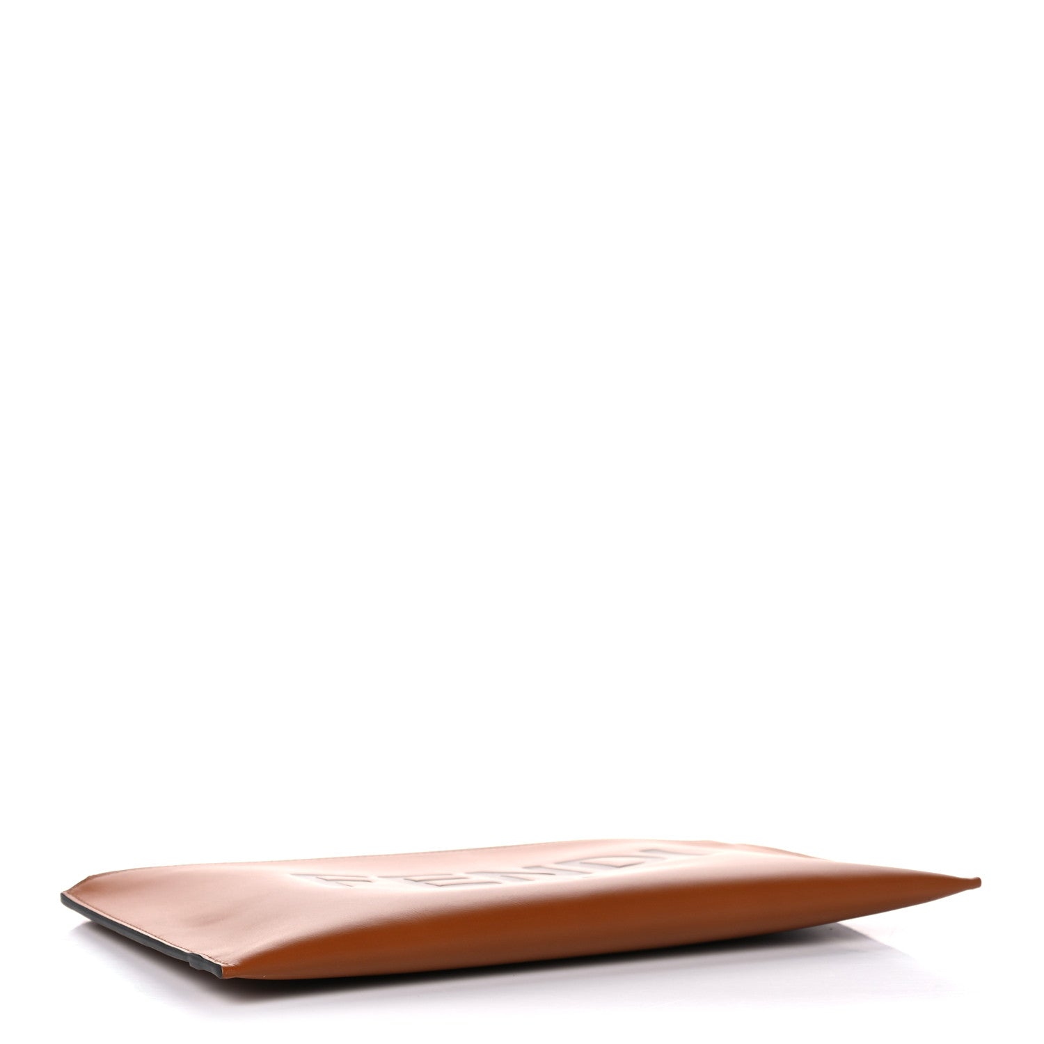 Fendi Vitello King Logo Embossed Medium Flat Pouch Cuoio 4 of 17