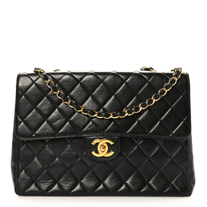 Chanel Lambskin Quilted Jumbo Single Flap Black 1 of 9
