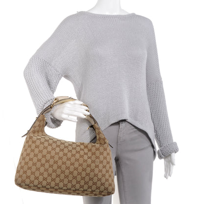 Gucci Monogram Medium Horsebit Chain Hobo Off White 2 of 7