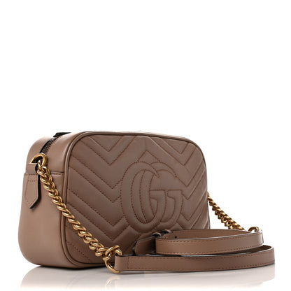 Gucci Calfskin Matelasse Small GG Marmont Chain Shoulder Bag Porcelain Rose 3 of 9