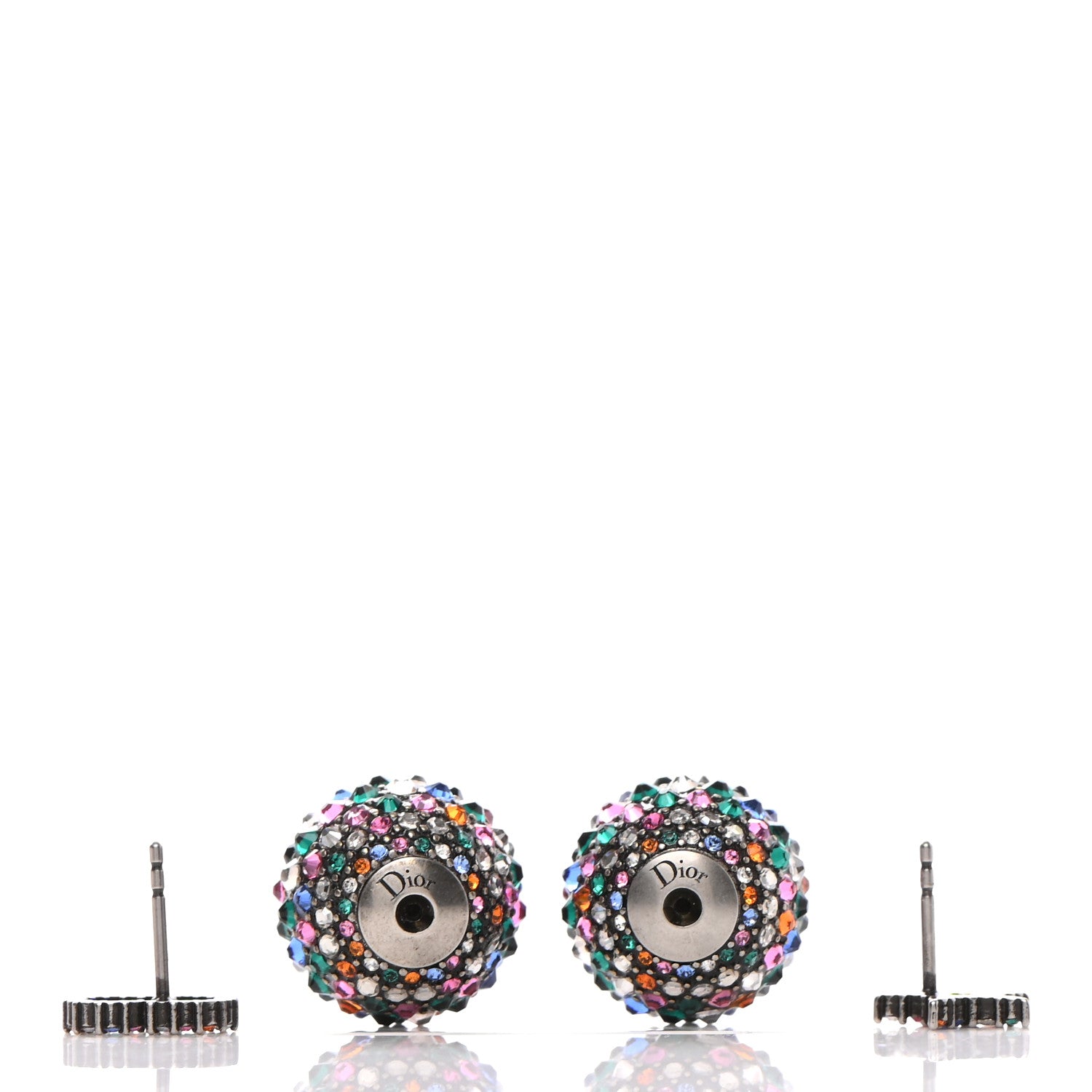 Christian Dior Crystal Mise En Dior Tribal Earrings Multicolor Antique Silver 4 of 6