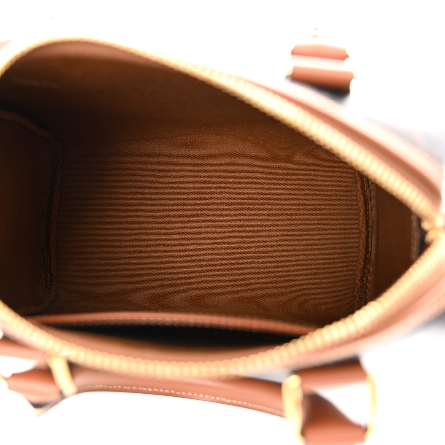 Celine Triomphe Canvas Calfskin Small Boston Bag Tan 5 of 9