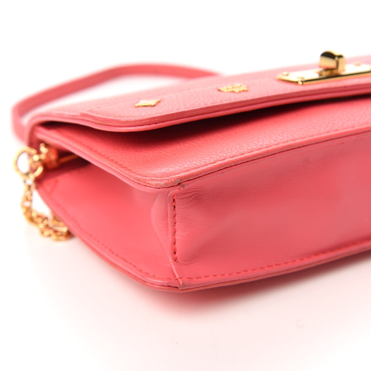 Calfskin Studded Shoulder Bag Pink
