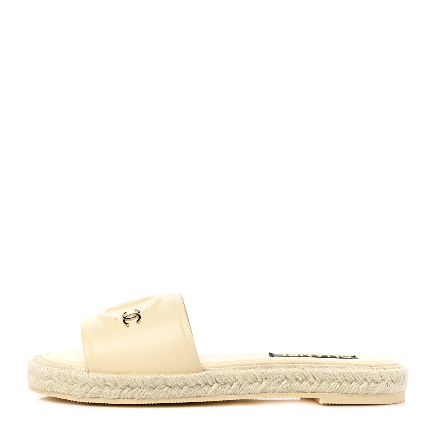 Chanel Lambskin CC Espadrille Slip On Sandals 41 White 1 of 10