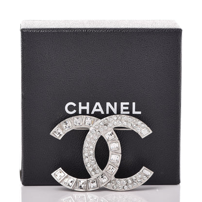 Chanel Baguette Crystal CC Brooch Silver 5 of 5