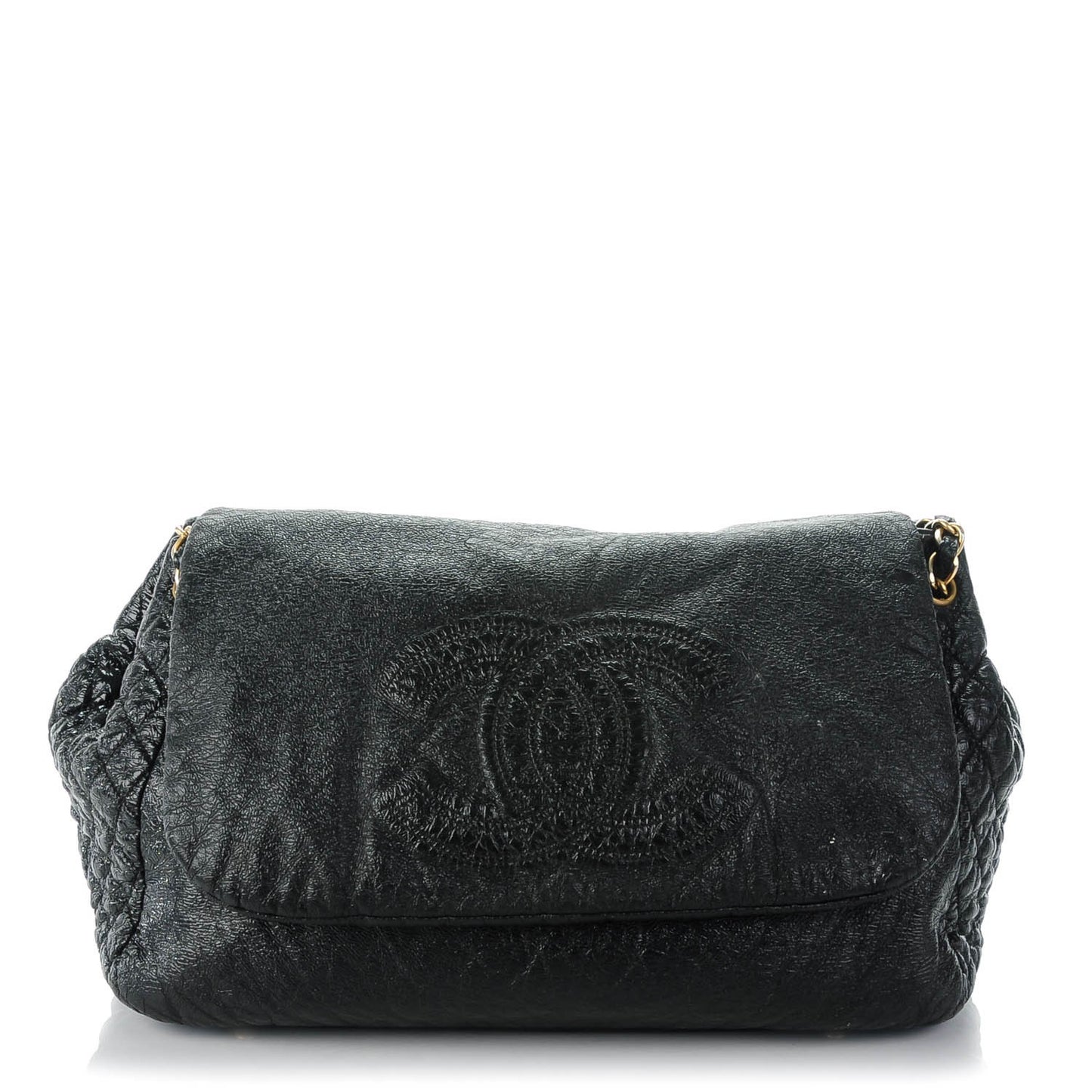 Vinyl Rock and Chain XL Flap Black