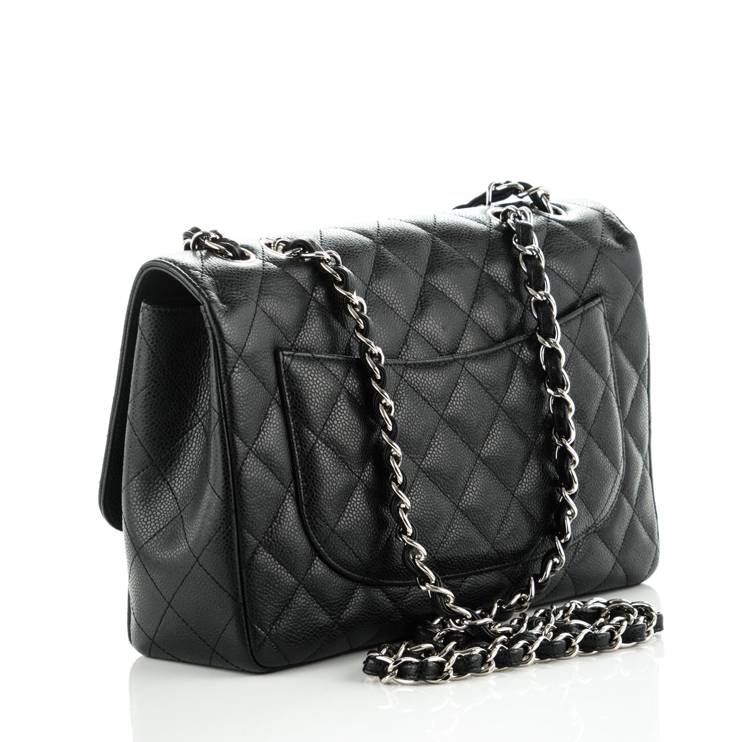 Caviar Quilted Jumbo Single Flap Black