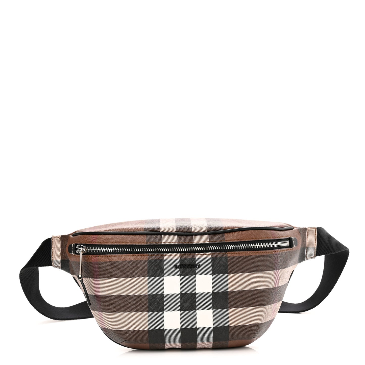 E-canvas Check Bum Bag Dark Birch Brown