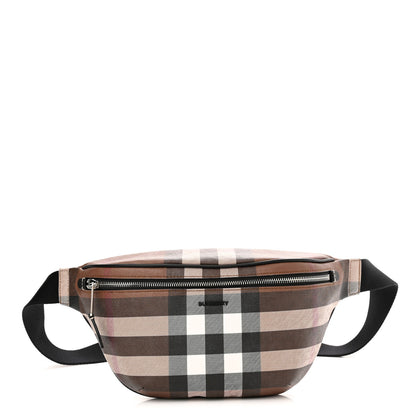 Burberry E-canvas Check Bum Bag Dark Birch Brown 1 of 9