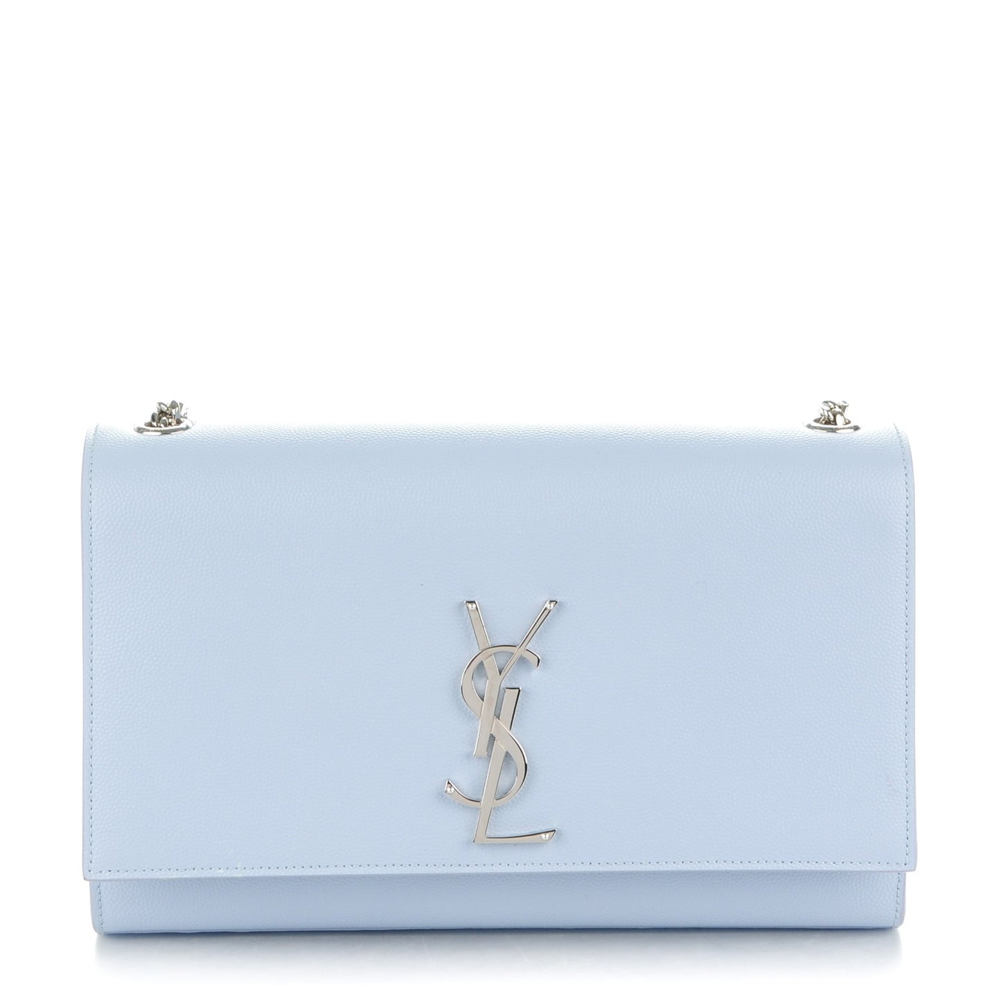 Grain De Poudre Medium Classic Monogram Kate Satchel Sky Blue