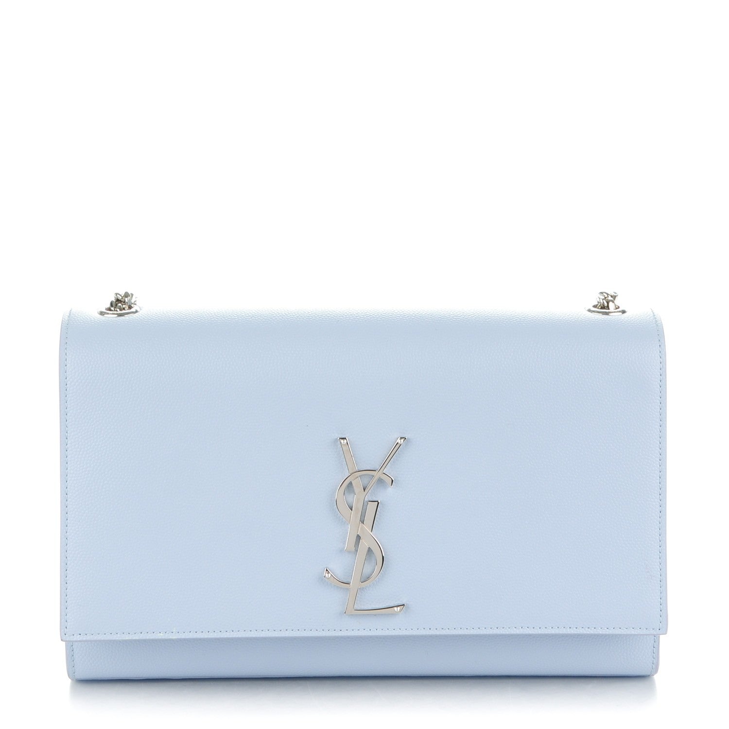 Saint Laurent Grain De Poudre Medium Classic Monogram Kate Satchel Sky Blue 1 of 8