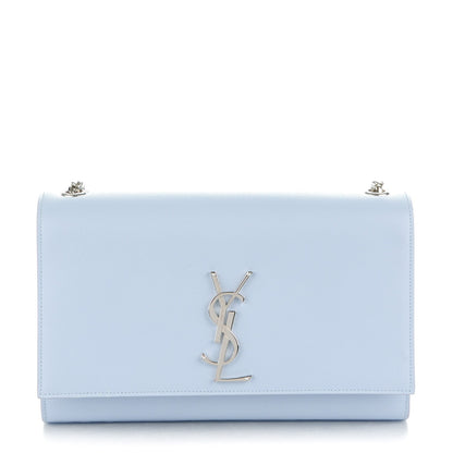 Saint Laurent Grain De Poudre Medium Classic Monogram Kate Satchel Sky Blue 1 of 8