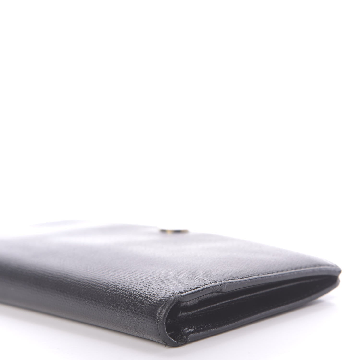 Chanel Grained Calfskin CC Button Yen Wallet Black 7 of 10