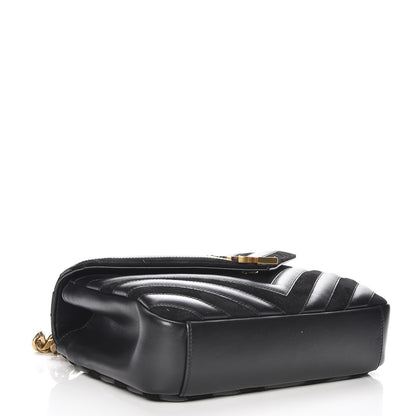 Saint Laurent Calfskin Suede Matelasse Chevron Monogram Medium College Bag Marine 4 of 6