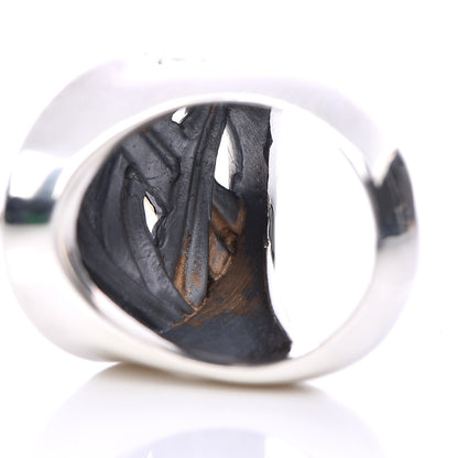 David Yurman Sterling Silver 18K Yellow Gold Papyrus Oval Ring 52 6.25 4 of 5