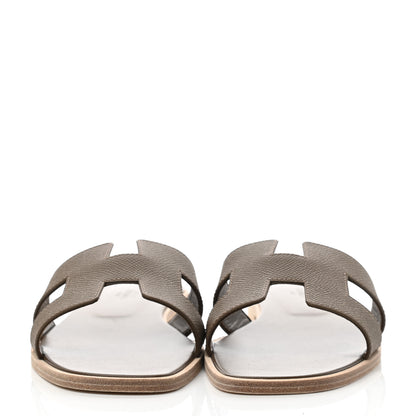 Hermes Epsom Oran Sandals 39 Etoupe 2 of 9