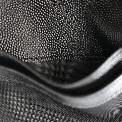 Saint Laurent Grain De Poudre Matelasse Chevron Monogram Zipped Card Case Black 7 of 7