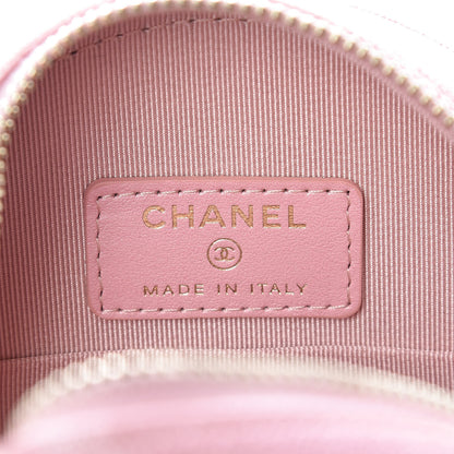 Chanel Iridescent Caviar Quilted Round Clutch With Chain Pink 6 of 8