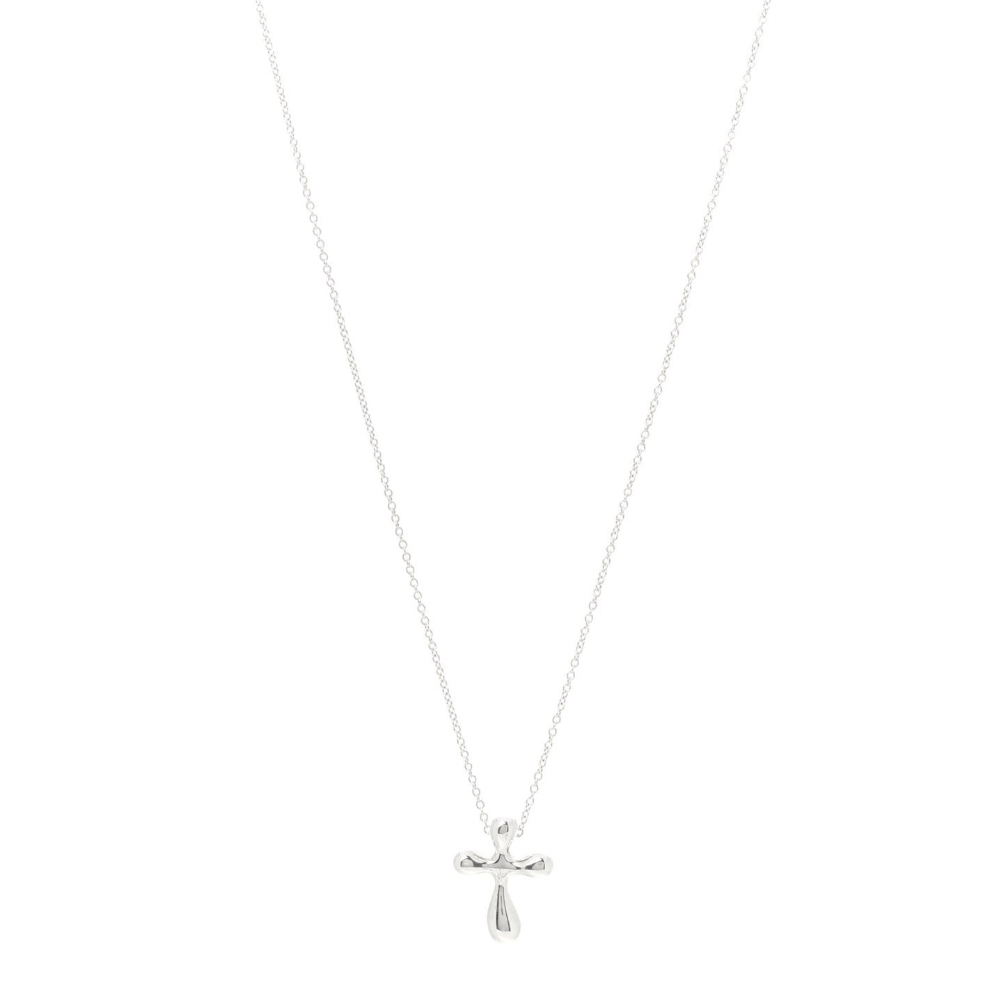 Sterling Silver 16mm Elsa Peretti Cross Pendant Necklace