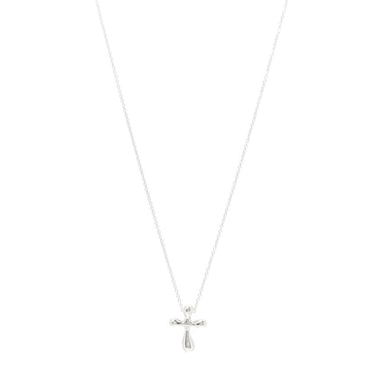 Tiffany Sterling Silver 16mm Elsa Peretti Cross Pendant Necklace 1 of 6